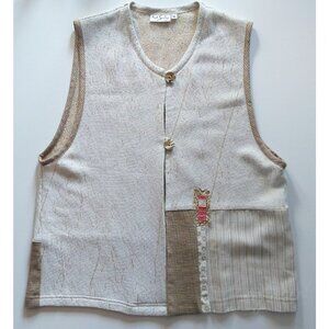 Kd Spring Vest Medium Vintage 90s Designer Art Lagenlook Coastal Chic Academia